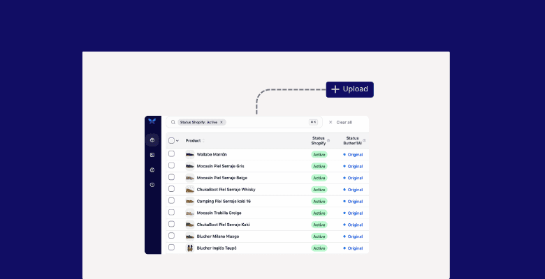 Upload and select product assets for editing