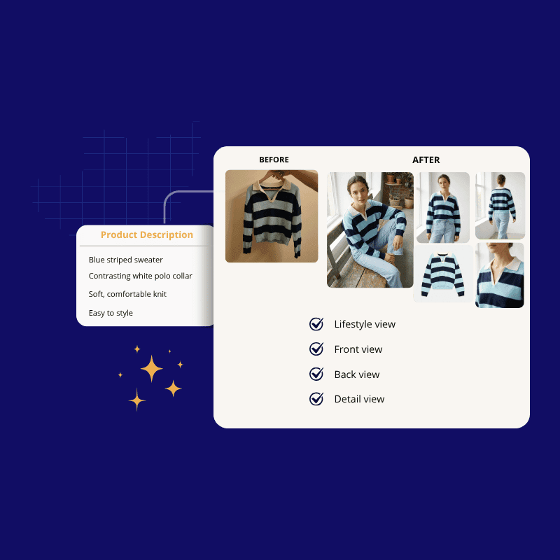 Before and after product visual cleanup