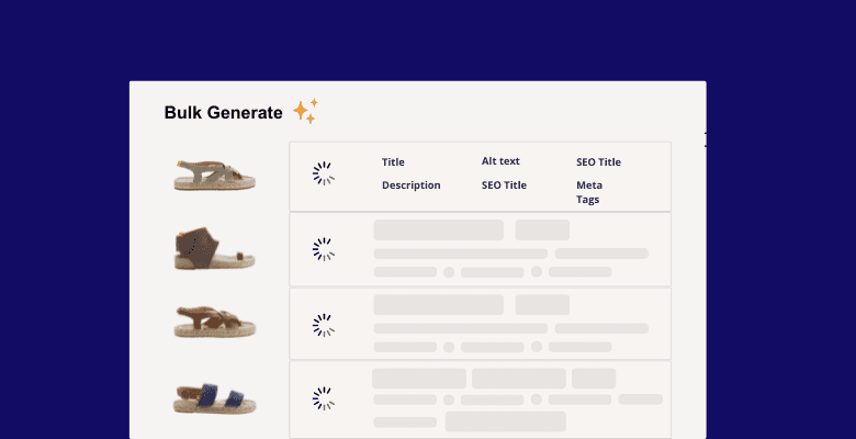 Review bulk-generated titles, descriptions, alt text, and SEO fields