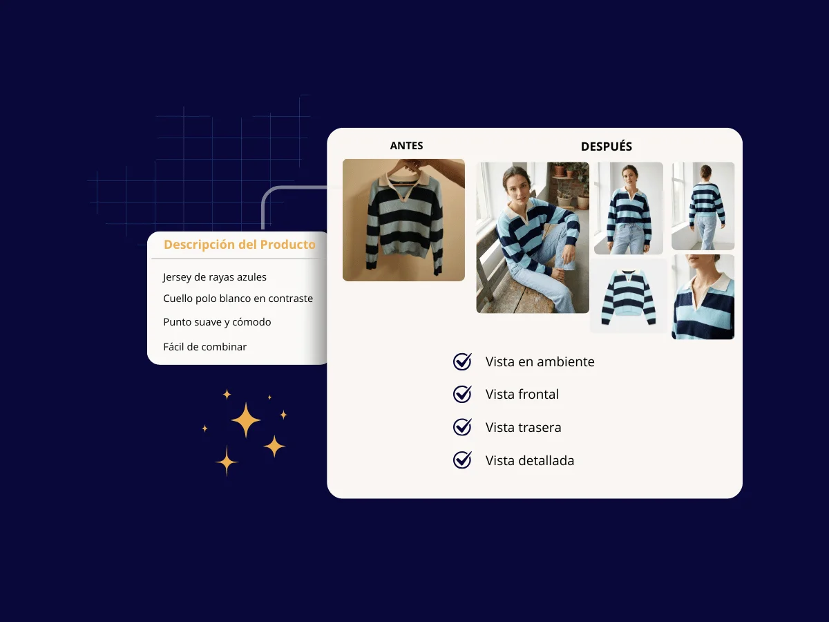 Enriquecimiento masivo del catálogo de ecommerce que muestra descripciones SEO automatizadas y extracción de atributos para múltiples productos | ButterflAI Enriquecimiento masivo del catálogo de ecommerce que muestra descripciones SEO automatizadas y extracción de atributos para múltiples productos | ButterflAI