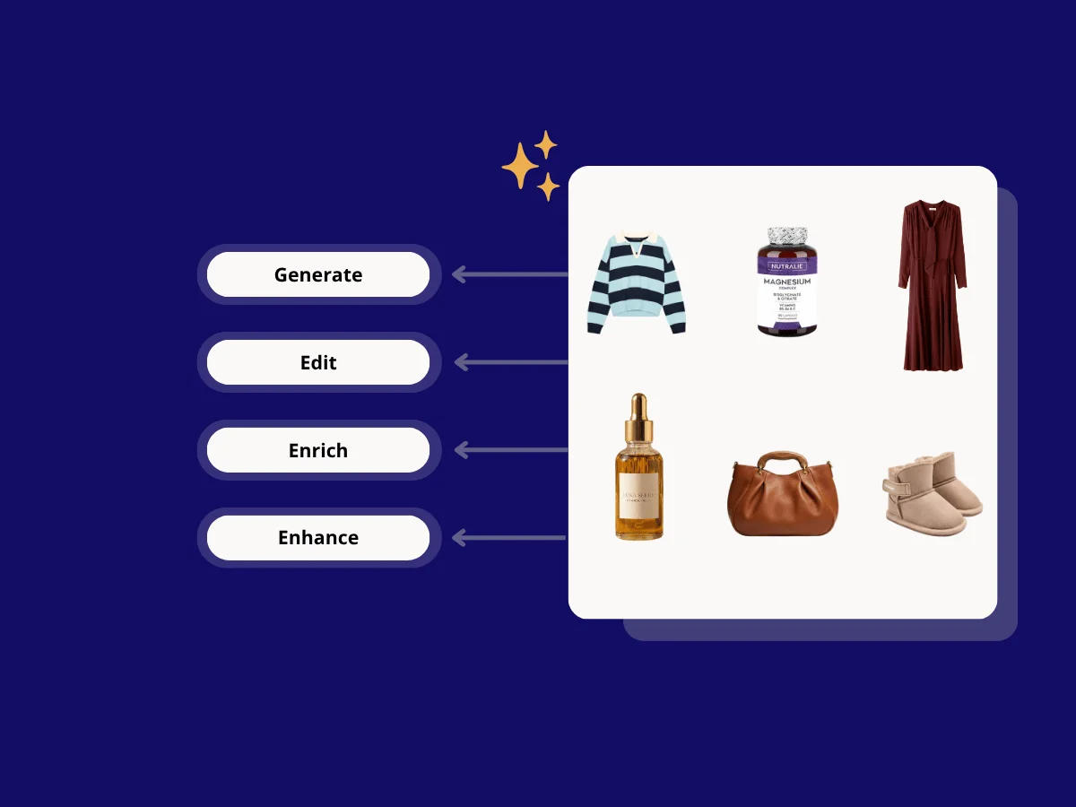 Seo Product Descriptions Bulk ecommerce catalog enrichment showing automated SEO descriptions and attribute extraction for multiple products | ButterflAI