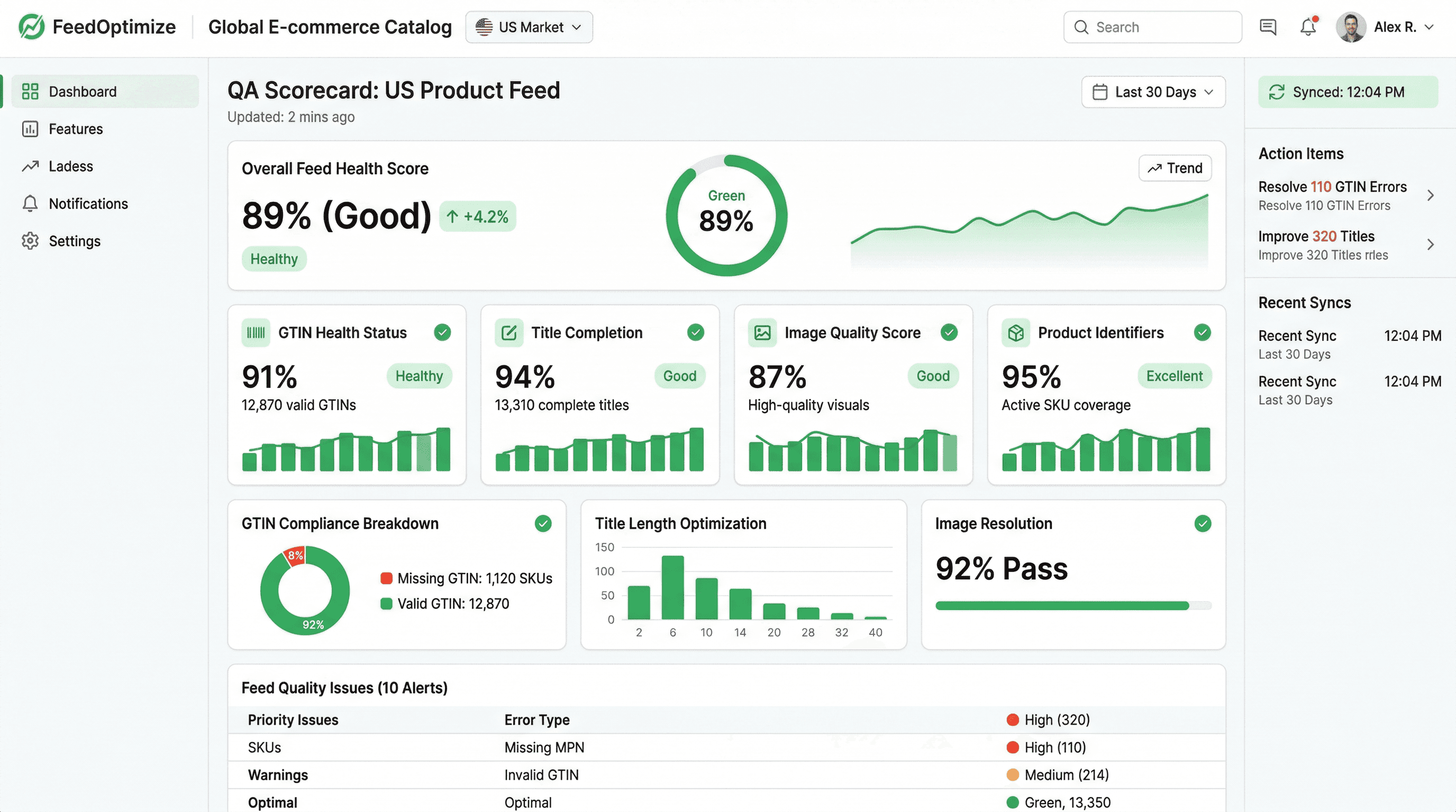 Automated feed QA scorecard interface for scaling catalogs:scorecard_ui