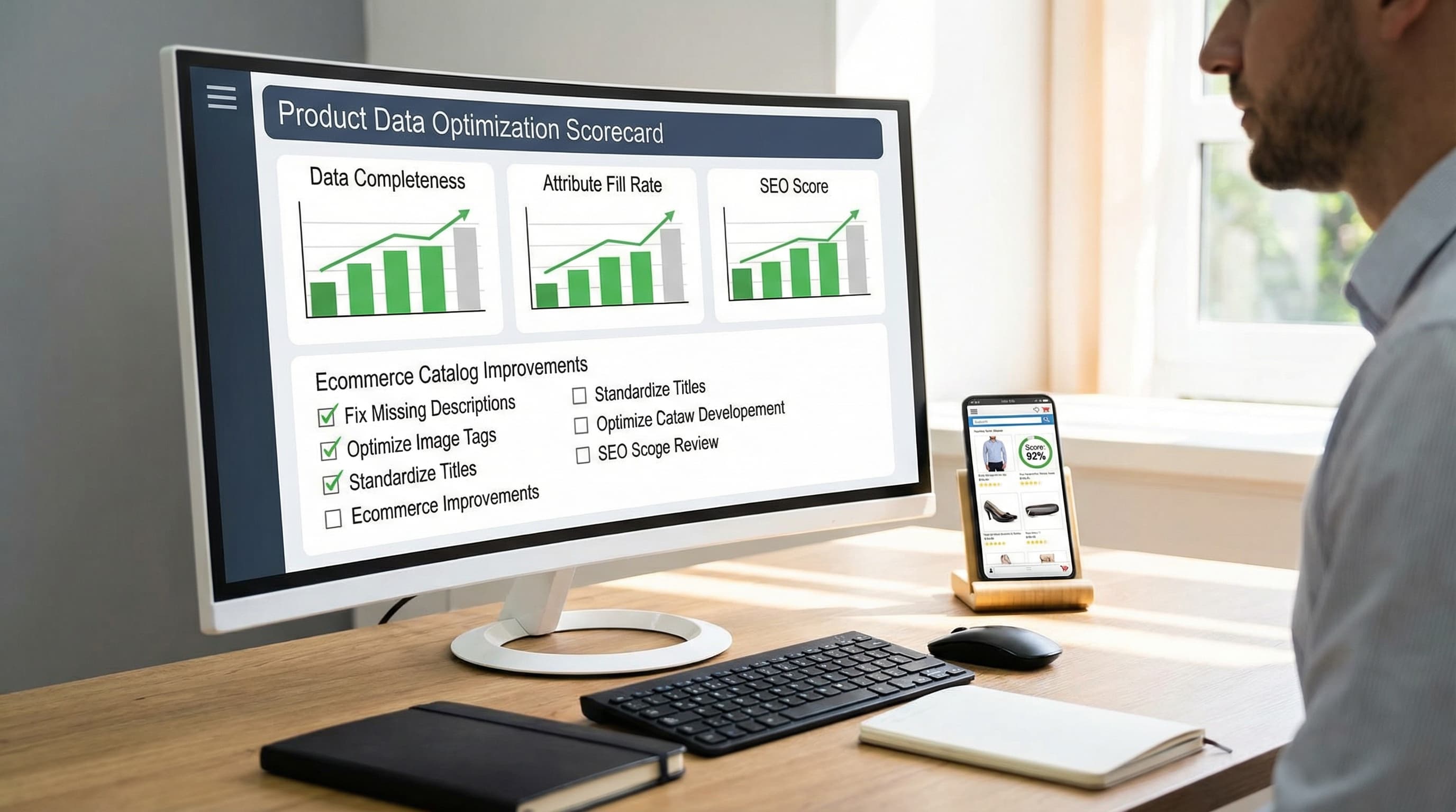 Scorecard de optimización de datos de producto para Ecommerce