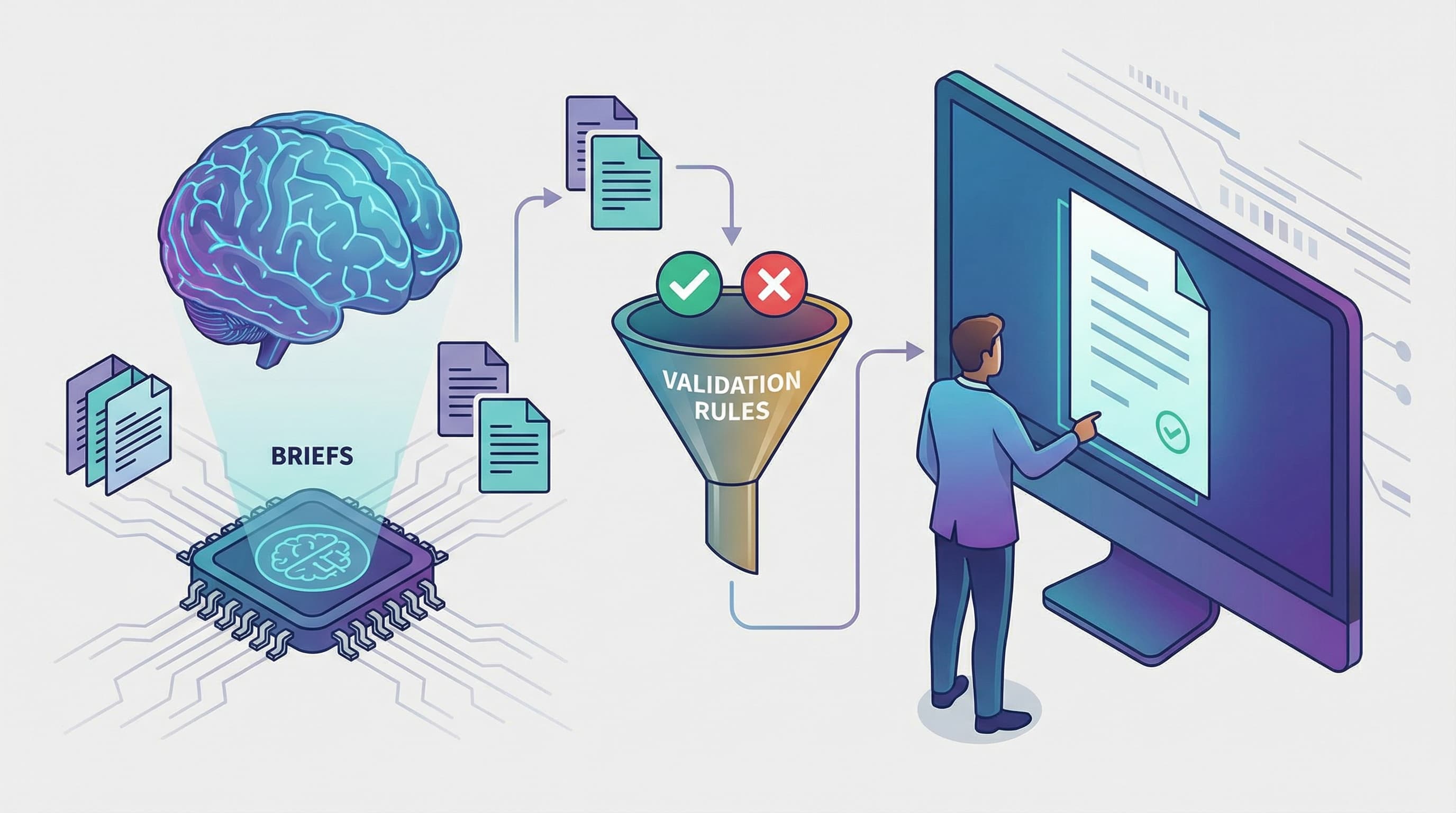 Workflow de escalado de contenido con IA y validación humana:img_ai_scaling