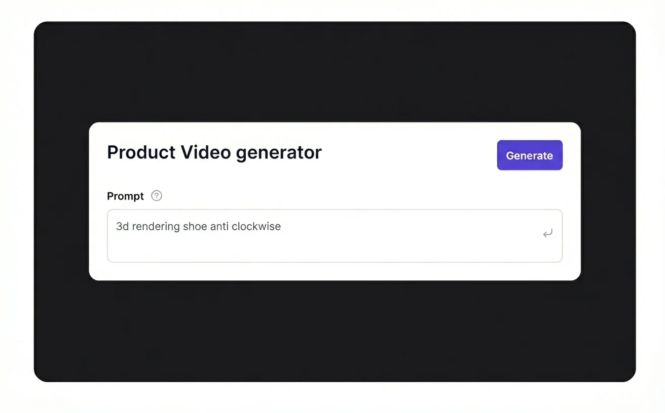 Template options for a product video