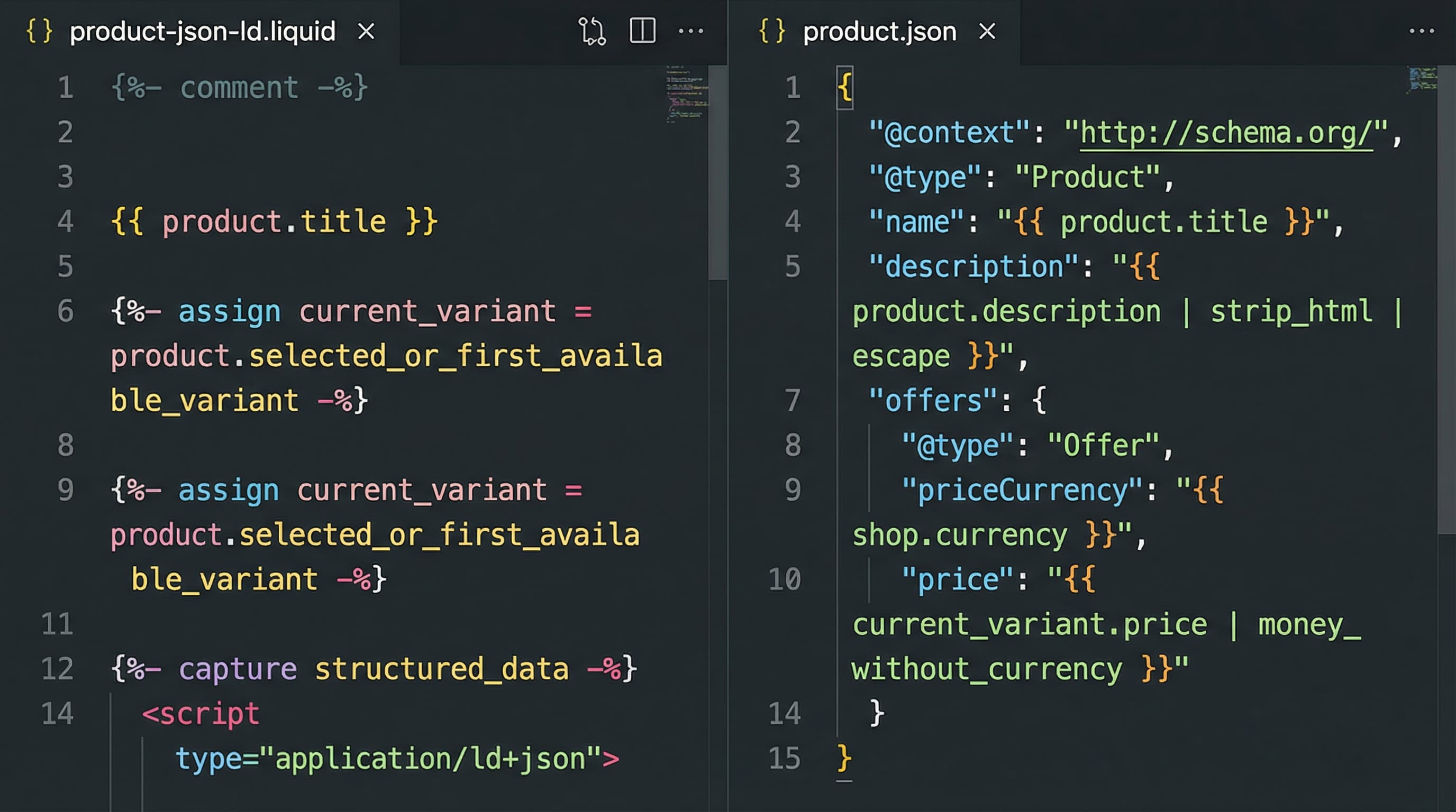 Liquid code snippet for breadcrumbs