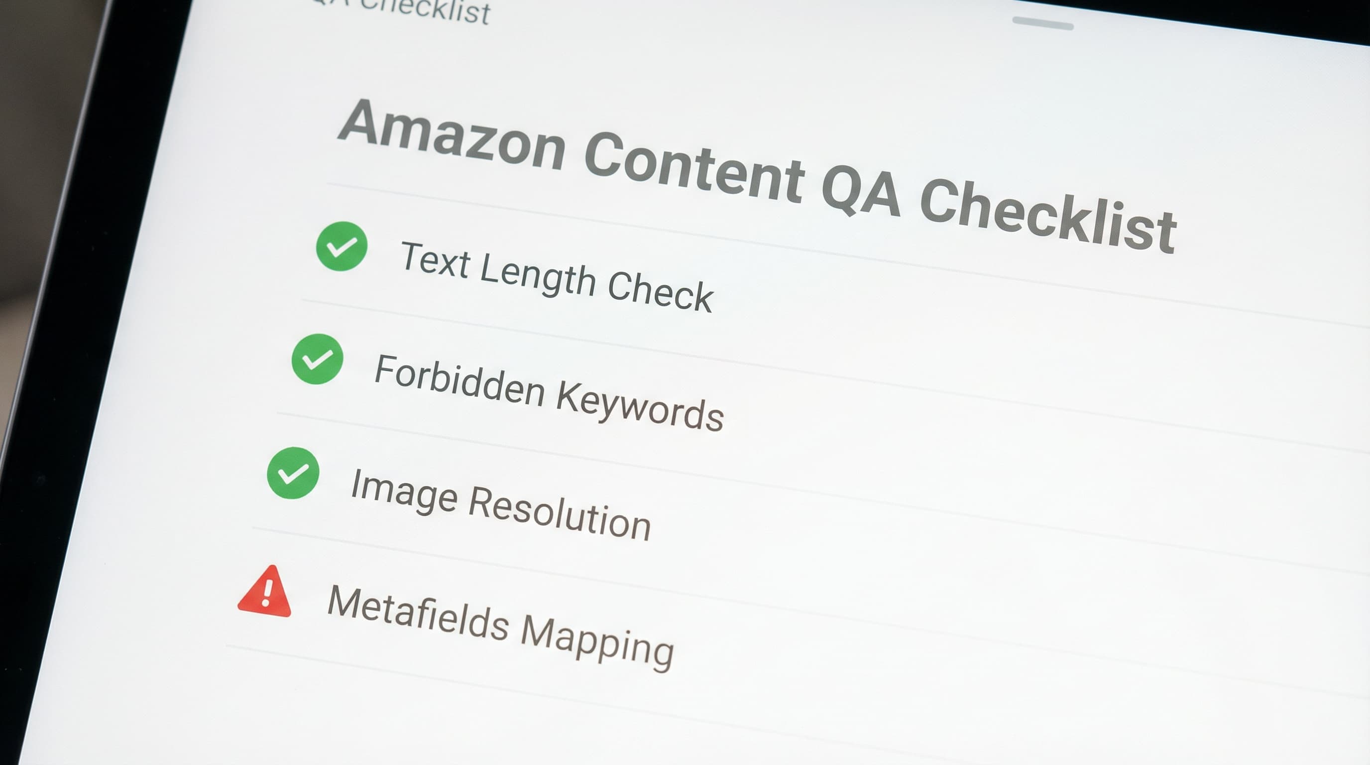QA validation checklist before publishing