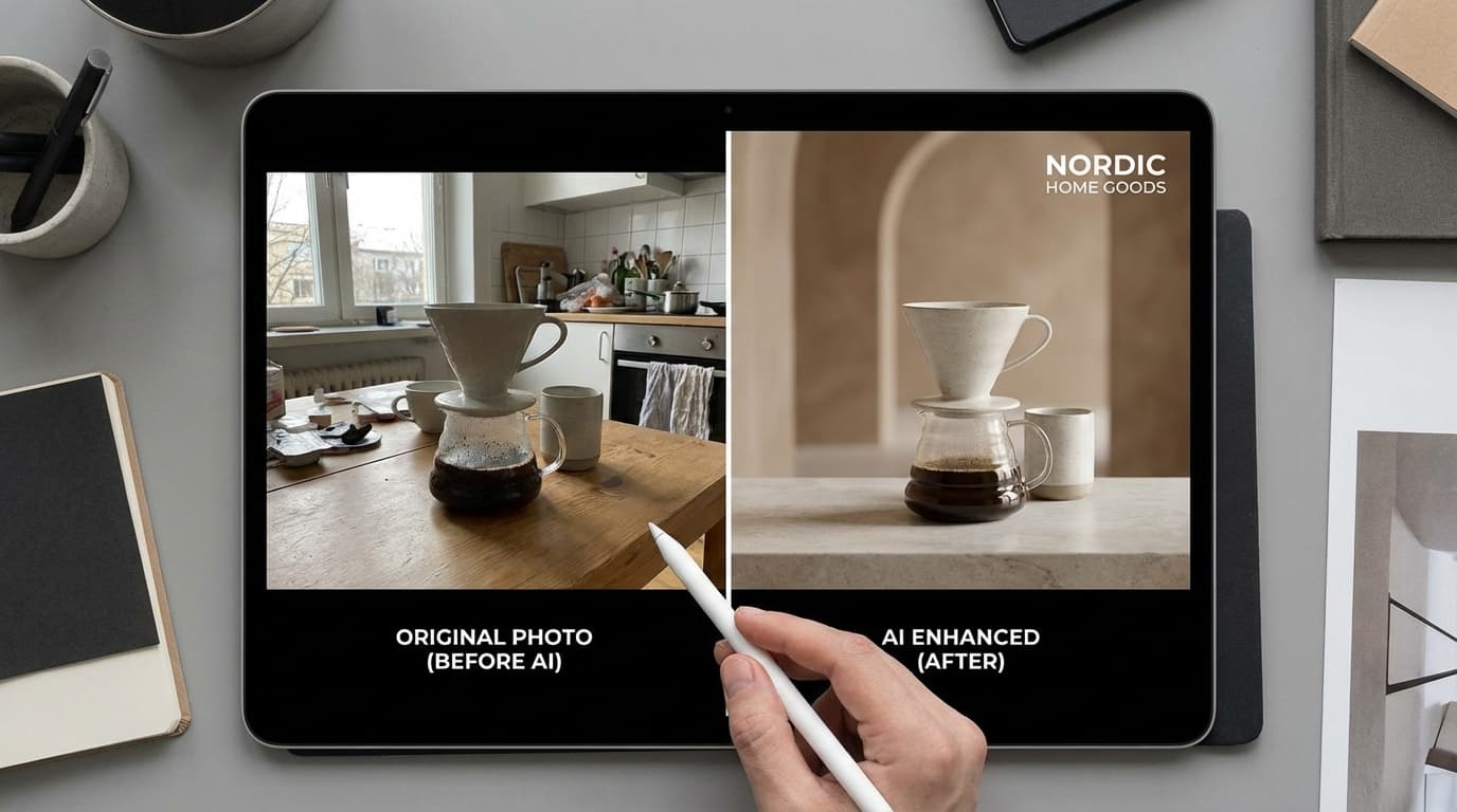 ALT:Comparison of manual editing vs AI editing
