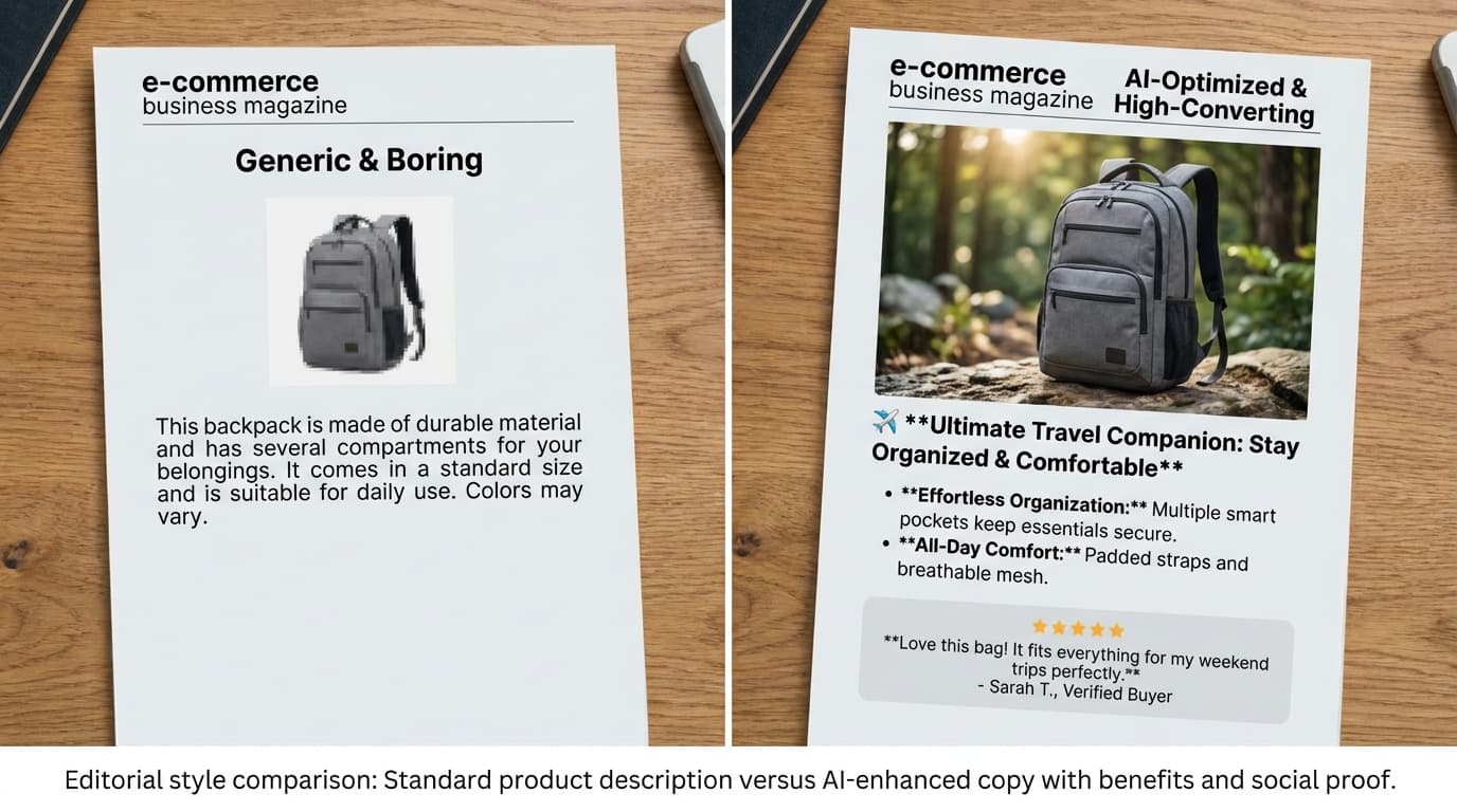 ALT:Comparison of traditional copywriting vs. AI-optimized copywriting