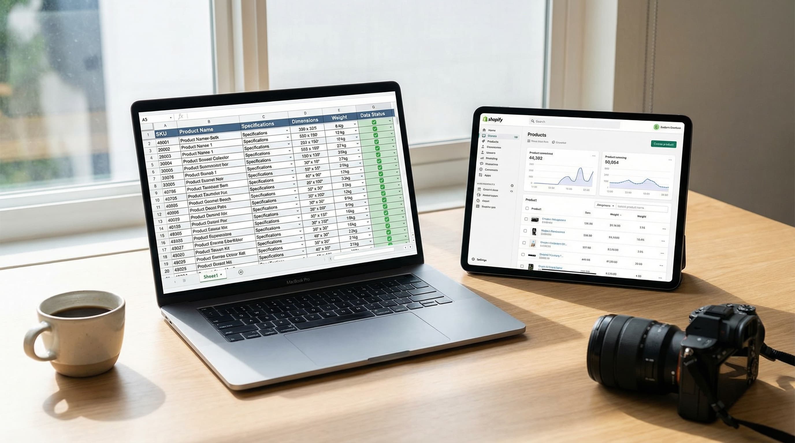 Plantilla de ficha técnica de producto para eCommerce en Excel y Sheets