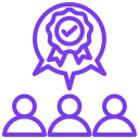 Icono de personas con medalla de reconocimiento